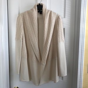 St John Ivory Cable Knit Sweater